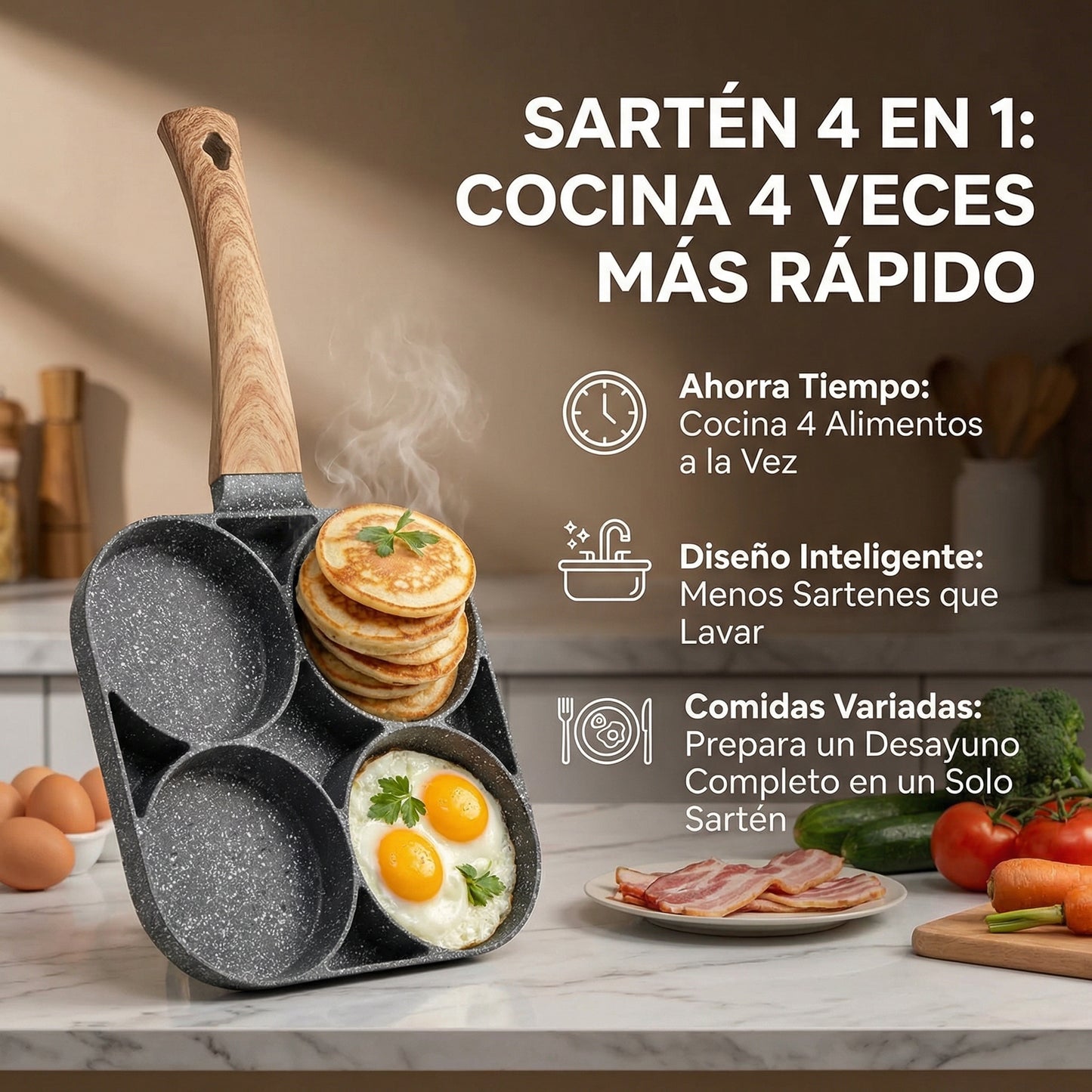 SARTÉN BUNDT 4 EN 1 ™ | AHORRA TIEMPO®