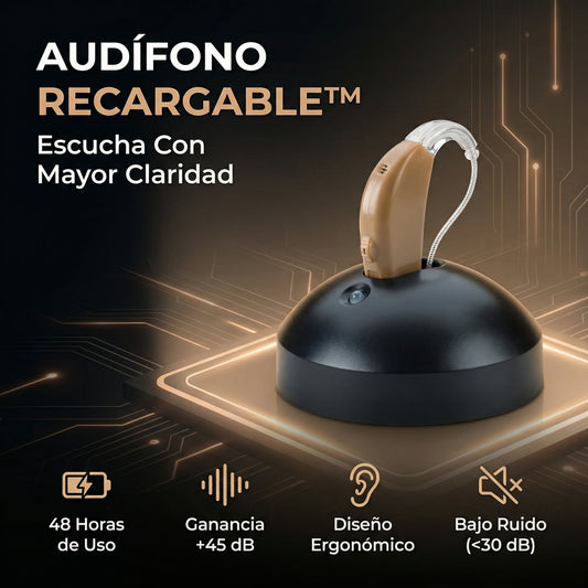 AUDÍFONO RECARGABLE™ | ESCUCHA CON MAYOR CLARIDAD®